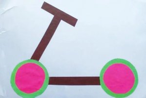 幼儿园自制玩具：卡纸做手工滑板车(步骤图解