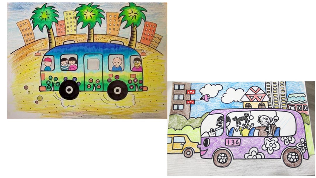 幼儿园中班美术教案：公共汽车