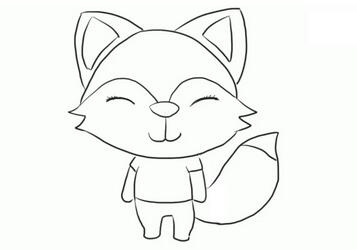 卡通狐狸简笔画步骤_动物简笔画