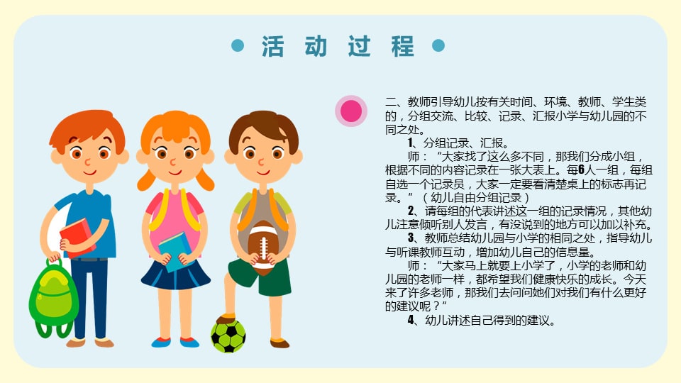 幼儿园大班语言教案：我眼中的小学