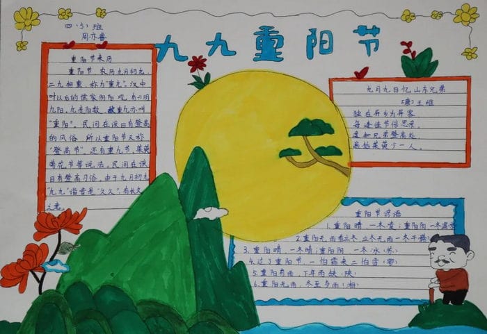 重阳节手抄报图片及内容简单又漂亮四年级