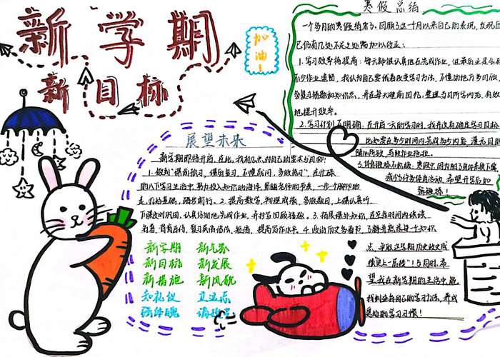 新学期新目标手抄报图片及内容小学生