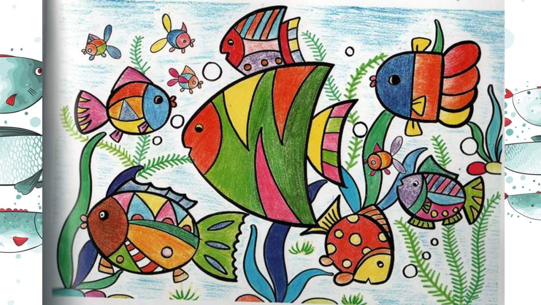 幼儿园大班美术教案：水里的鱼