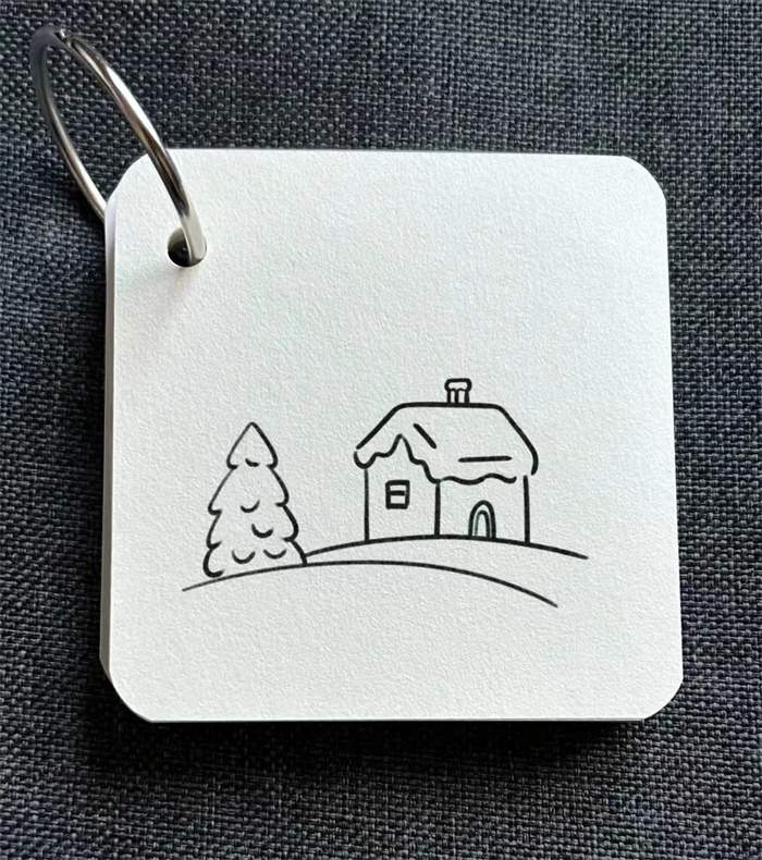 雪天里的小房子简笔画教程