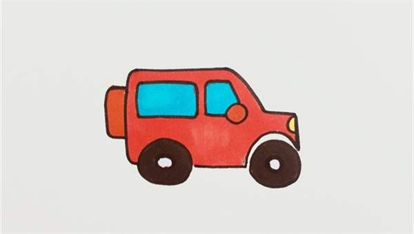 简易小汽车简笔画教程图片