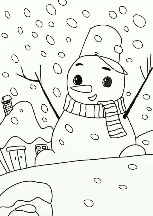 冬天少儿美术课程《夜空下的小雪人》