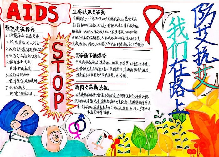 防艾宣传手抄报图片简单又漂亮