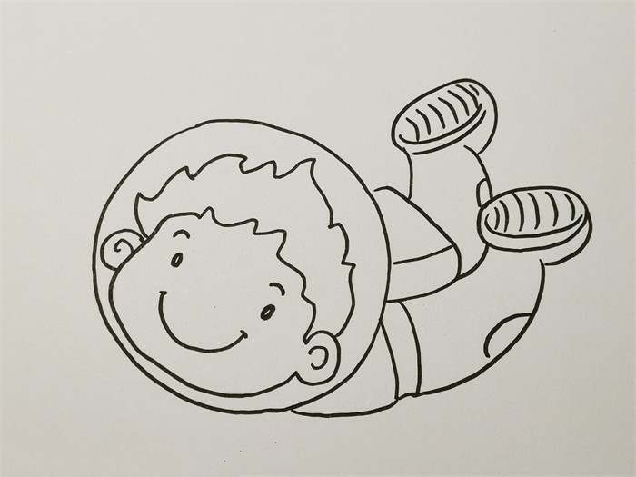 儿童宇航员简笔画步骤图片