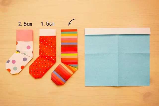 适合幼儿的简单手工折纸袜子