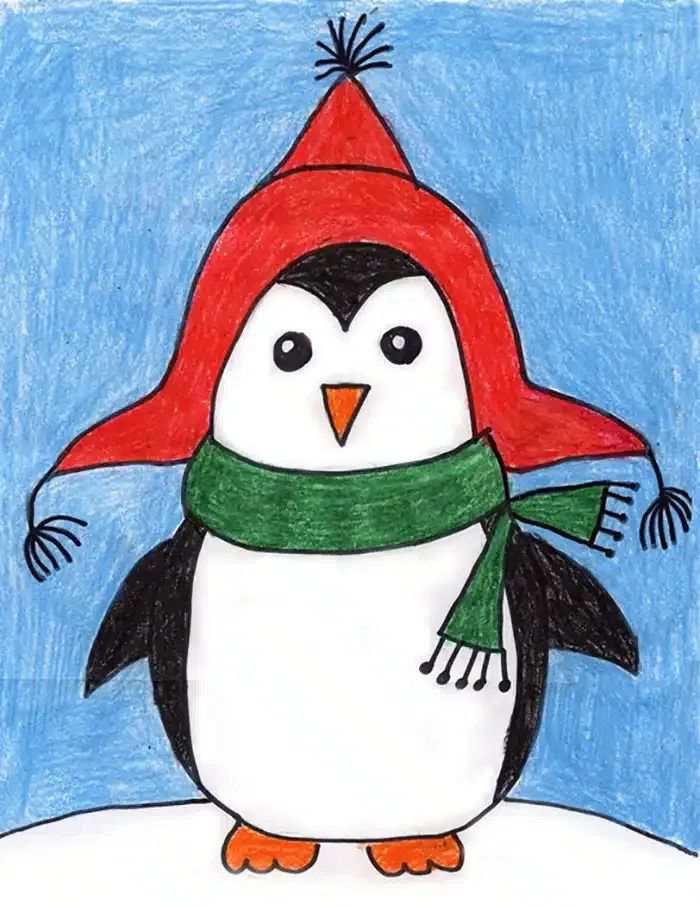 可爱的企鹅简笔画图片教程
