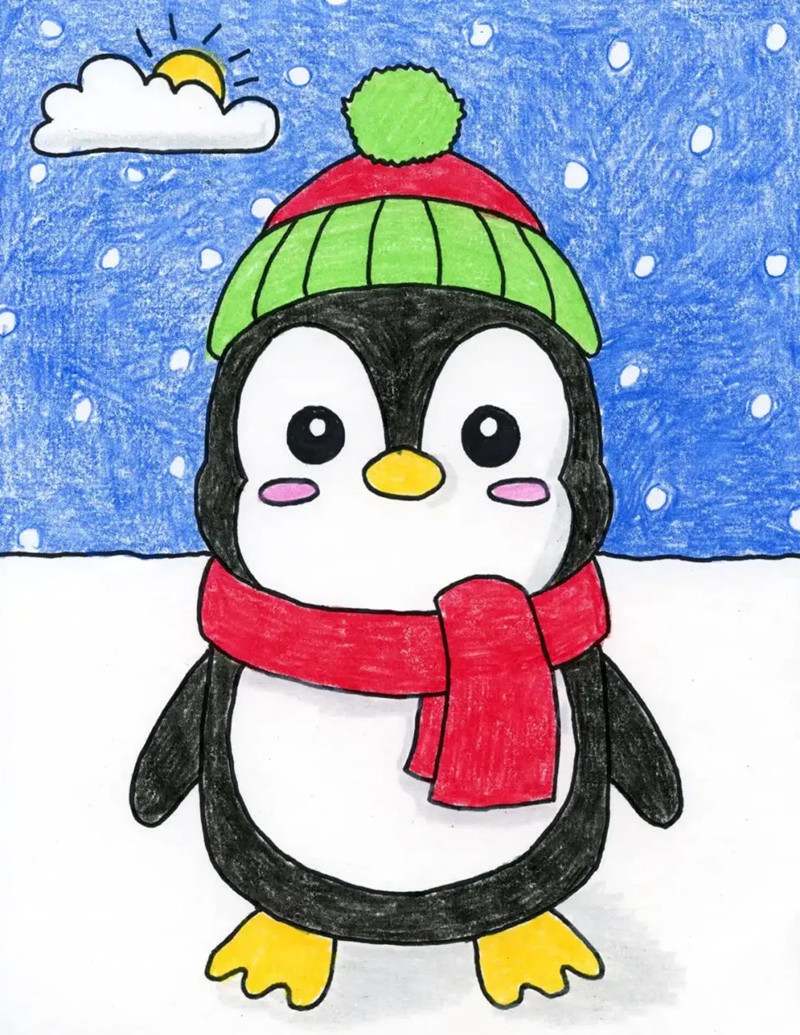可爱的企鹅简笔画图片教程