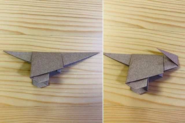 适合小孩子的折纸恐龙教程：简单折纸立体霸王龙(步骤图解)
