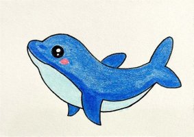 可爱的海豚简笔画图片教程