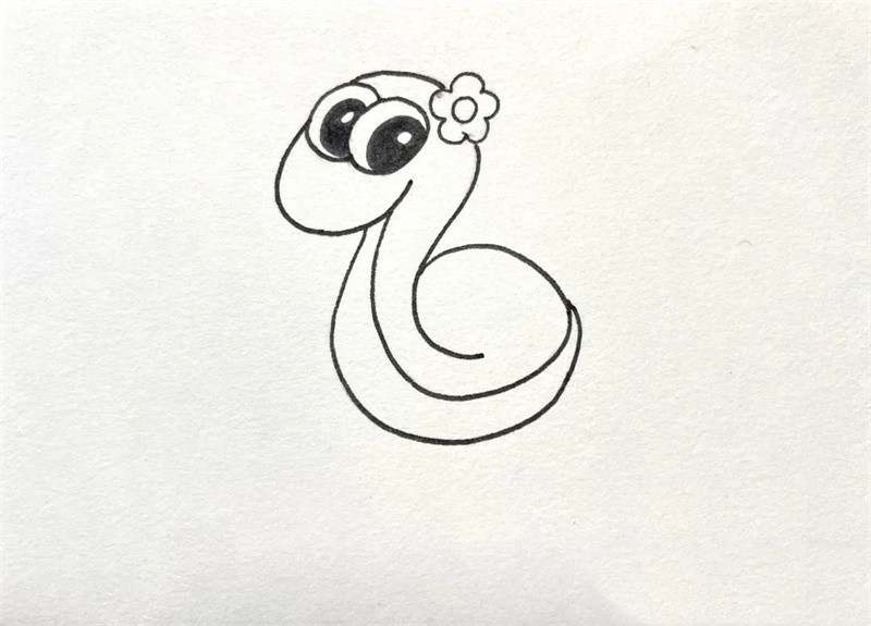 可爱的小蛇的简笔画图片教程