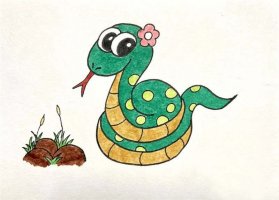 可爱的小蛇的简笔画图片教程