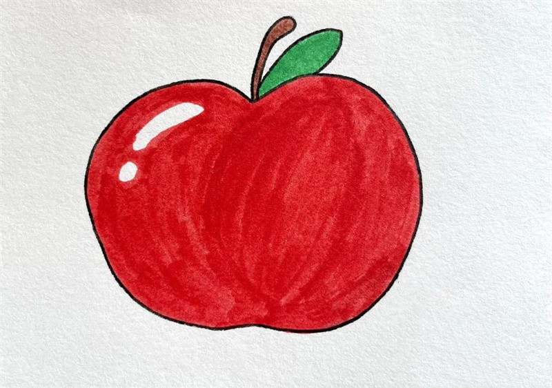 红红的苹果简笔画图片教程简单