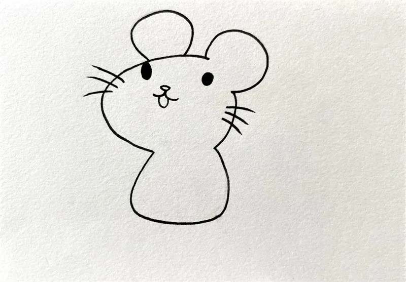 贪吃的小老鼠简笔画图片教程