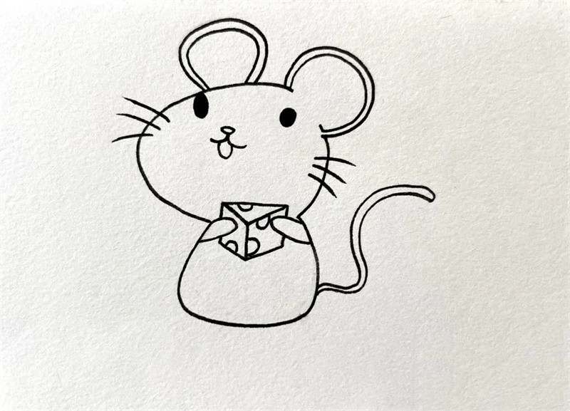 贪吃的小老鼠简笔画图片教程