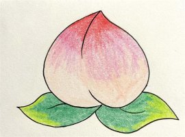 香甜可口的桃子简笔画图片教程简单
