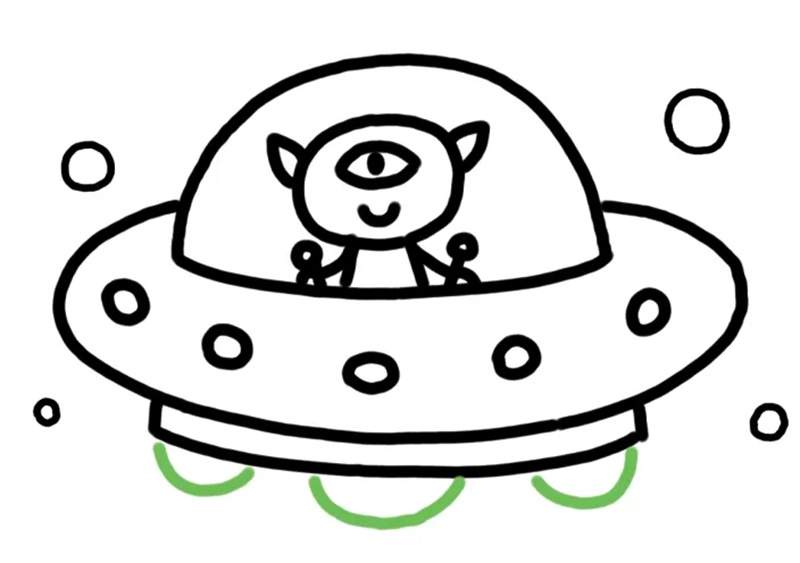 外星人的飞碟简笔画图片教程简单