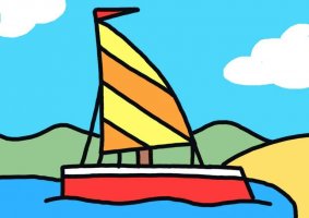 帆船简笔画教程图片简单