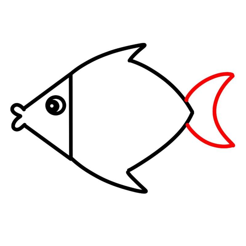 可爱的热带鱼简笔画图片教程