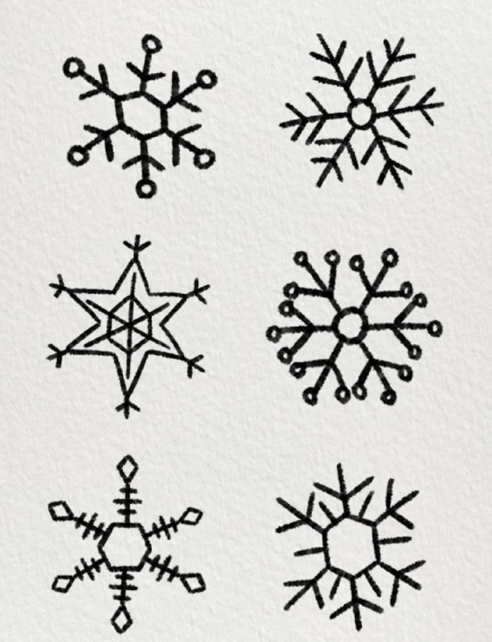 超简单的雪花简笔画图片教程