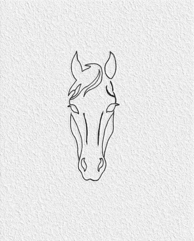 马年画马建笔画教程图片