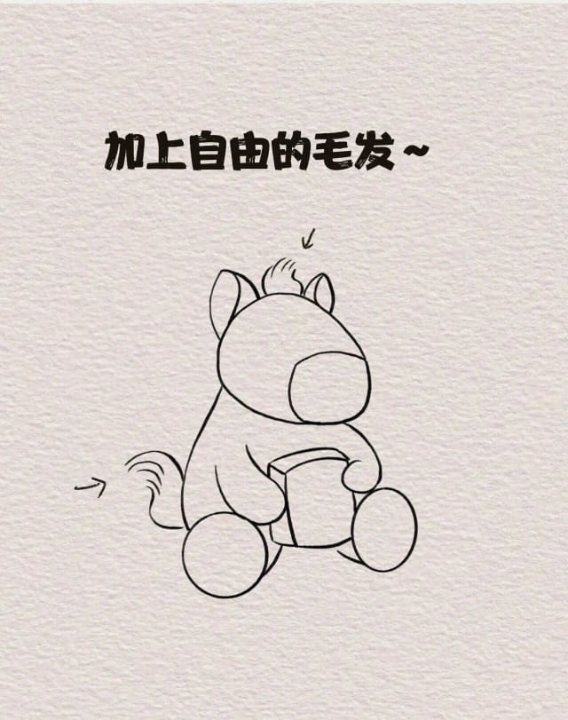 马年画马简笔画教程，红红火火，马上發财