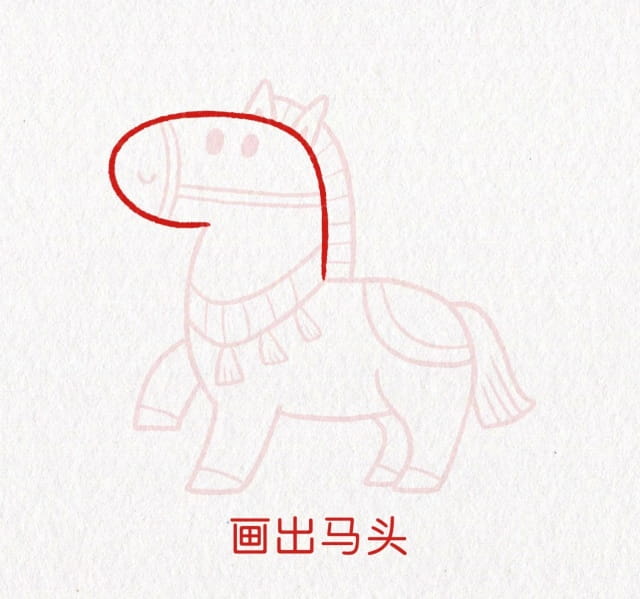 马年新年简笔画,马上有钱