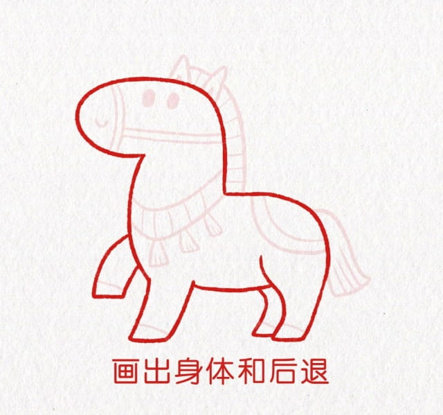 马年新年简笔画,马上有钱