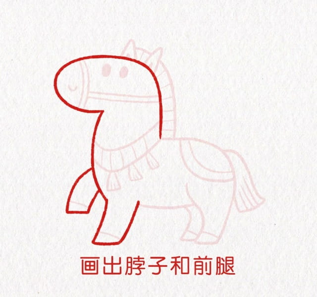 马年新年简笔画,马上有钱