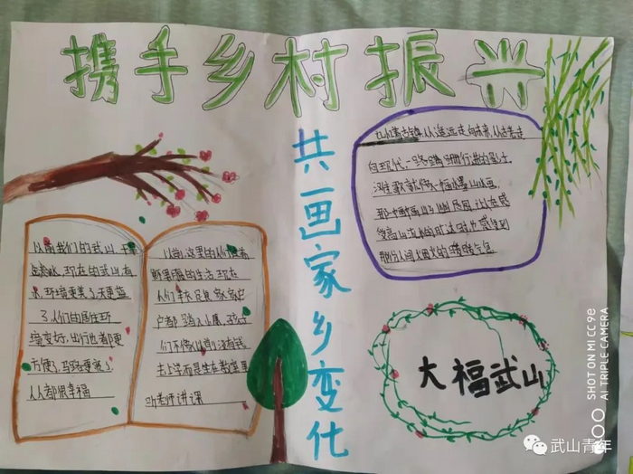 携手乡村振兴共画家乡变化手抄报简单