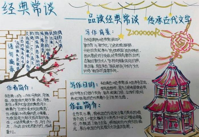 经典常谈手抄报初二简单