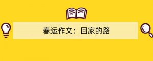 春运作文：回家的路