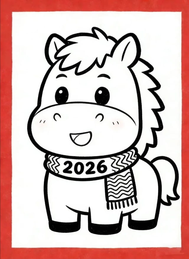 2026马年画小马简笔画