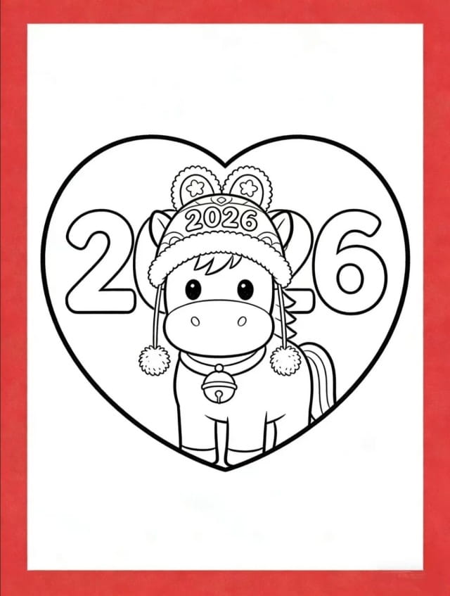 2026马年画小马简笔画