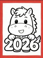 2026马年画小马简笔画