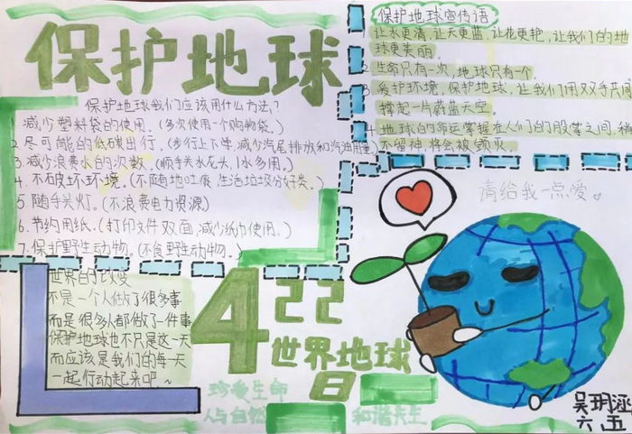 保护地球手抄报简单漂亮