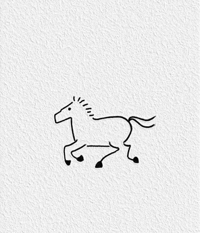 超级简单的马年小马简笔画图片教程