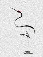 极简线条丹顶鹤简笔画画法