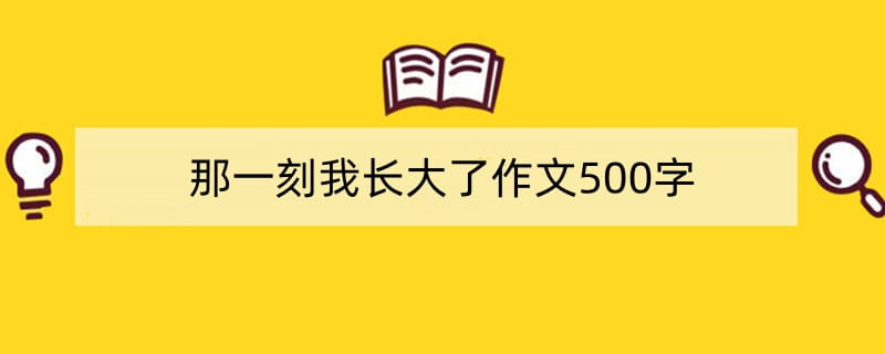 那一刻我长大了作文500字