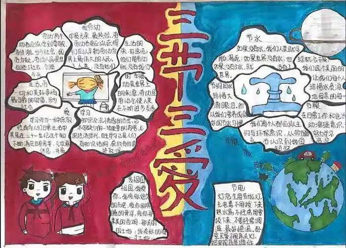 三节三爱手抄报图片