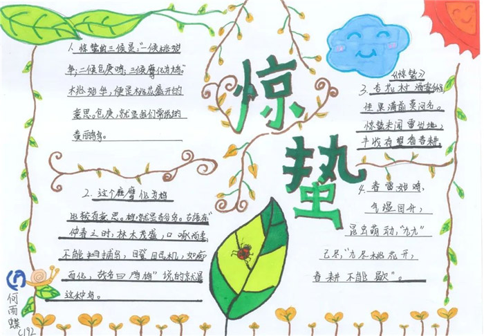 惊蛰的手抄报一年级