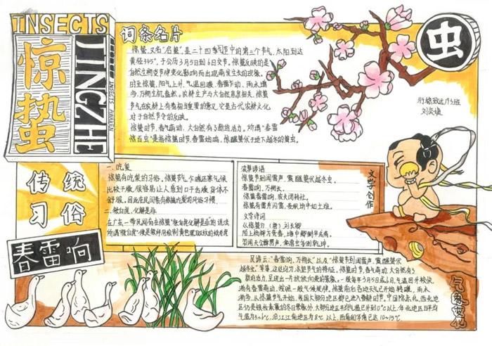 简单的惊蛰手抄报